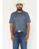 Image #1 - Panhandle Slim Men's Geo Print Short Sleeve Snap Polo Shirt, Navy, hi-res