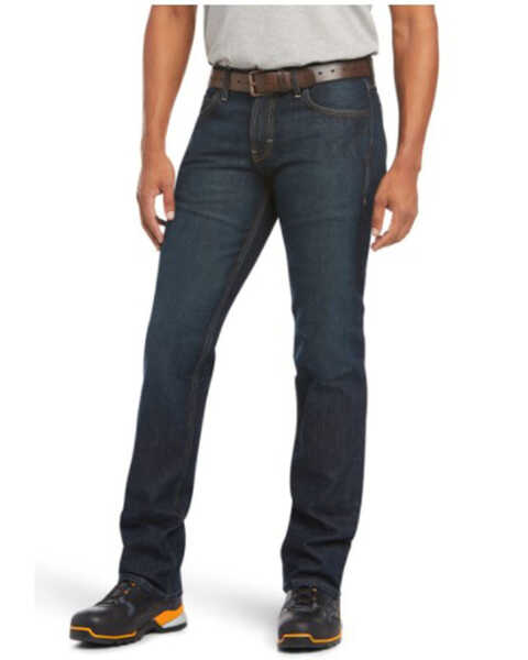 Image #1 - Ariat Men's M7 Rebar Durastretch Dark Basic Slim Straight Work Jeans, , hi-res
