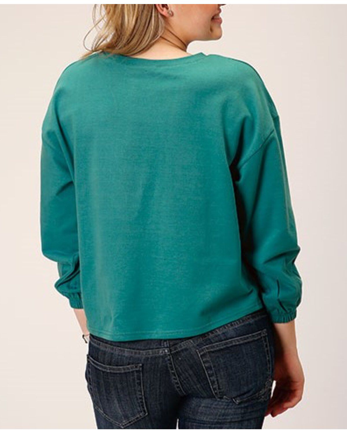 Image #2 - Roper Women's Micro French Terry Sweatshirt, , hi-res