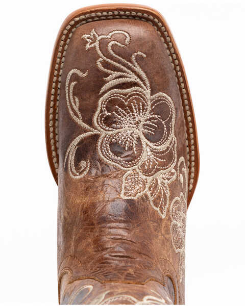 Image #6 - Shyanne Women's Lasy Floral Embroidered Western Boots - Broad Square Toe, Brown, hi-res