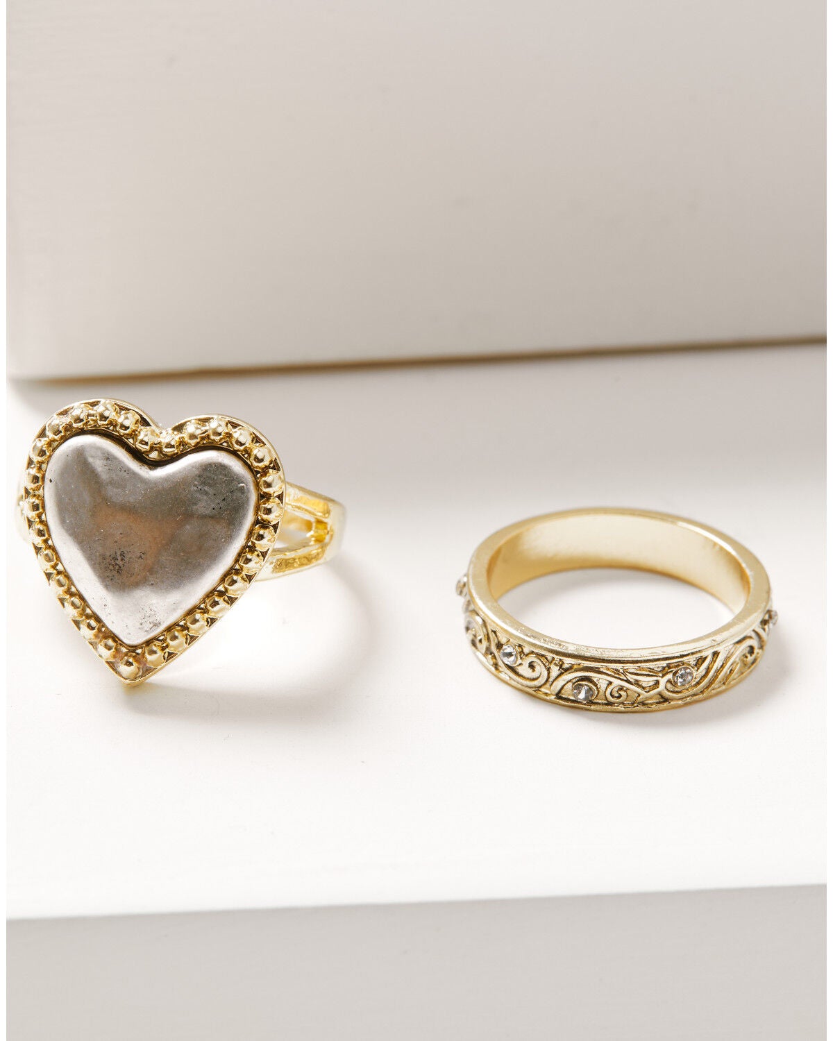 Image #3 - Shyanne Women's Western Muse Heart Concho Ring Set - 3 Piece, Gold, hi-res