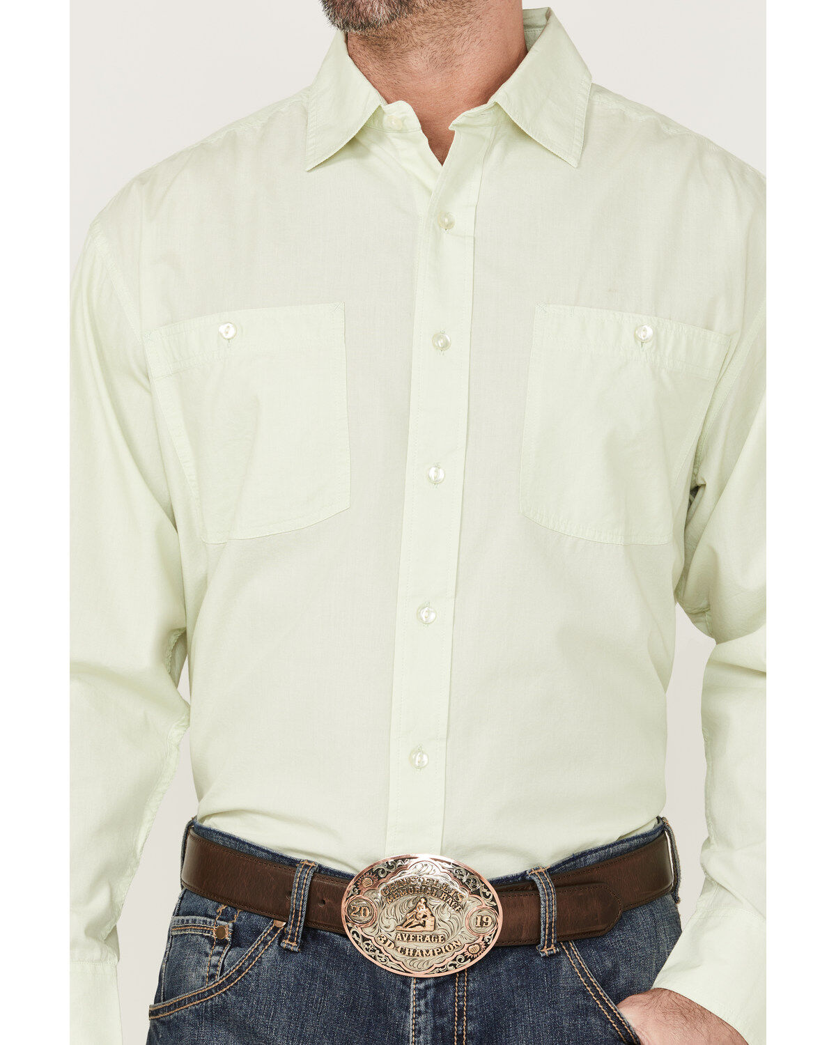 Image #3 - Resistol Men's Long Sleeve Button Down Western Shirt, Sage, hi-res