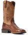 Image #1 - Ariat Men's Dagger Full-Quill Ostrich Exotic Western Boots - Broad Square Toe, Brown, hi-res