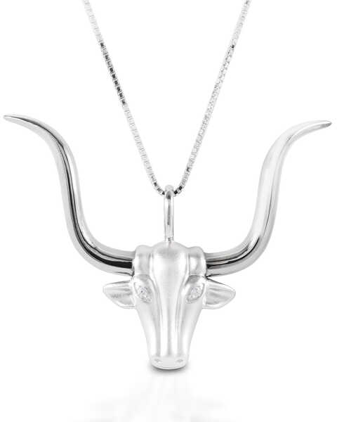 Image #1 -  Kelly Herd Women's Large Longhorn Necklace , Silver, hi-res