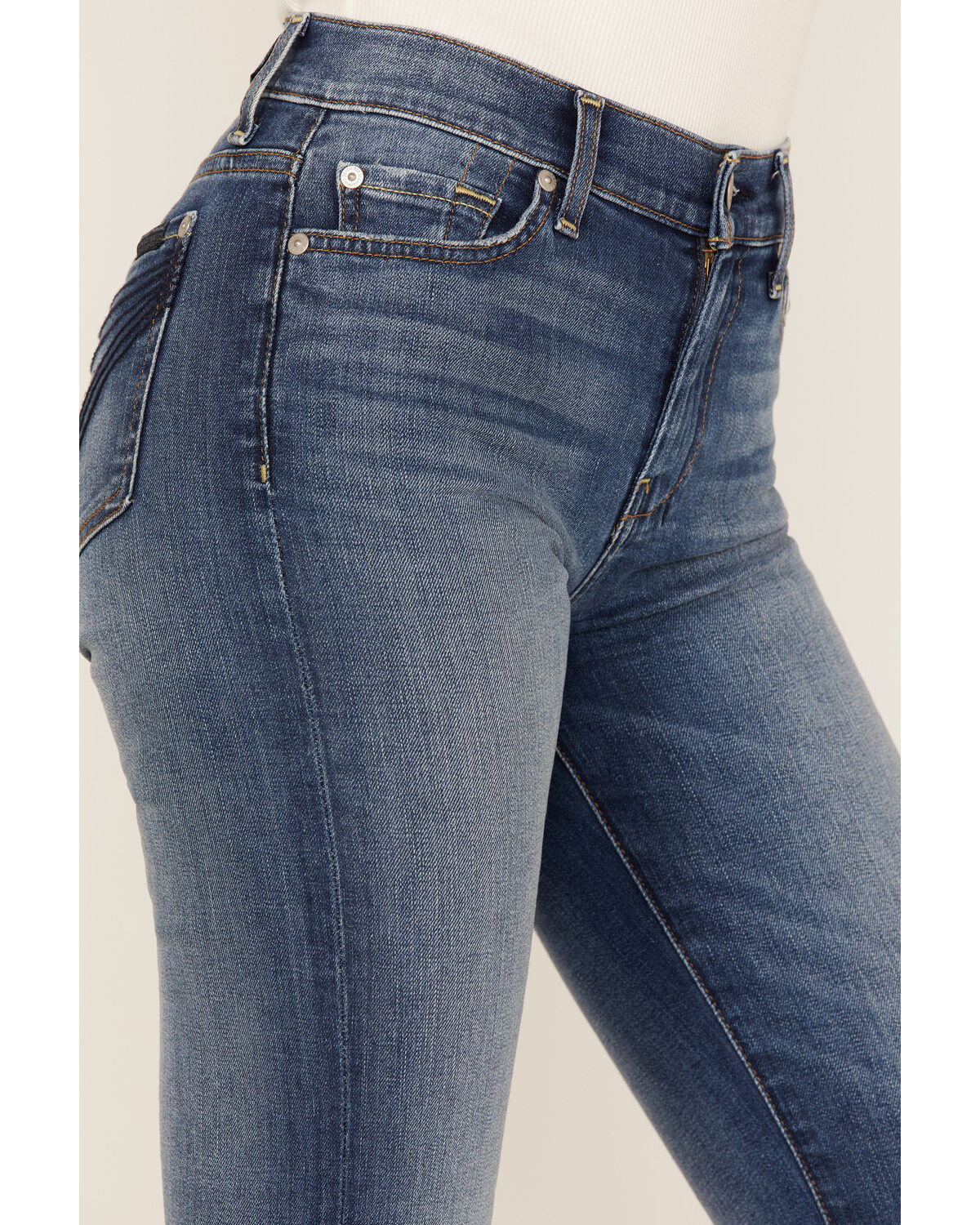 Image #4 - 7 For All Mankind Women's Medium Wash Mid Rise Dojo Wide Jeans, Blue, hi-res