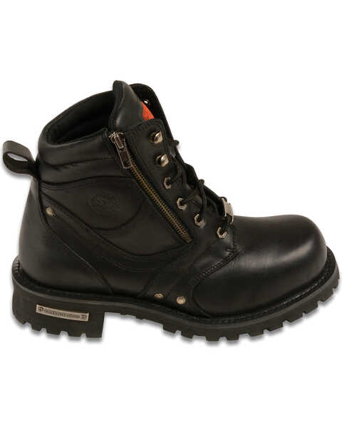 Image #2 - Milwaukee Leather Men's 6" Side Zipper Boots - Round Toe, Black, hi-res