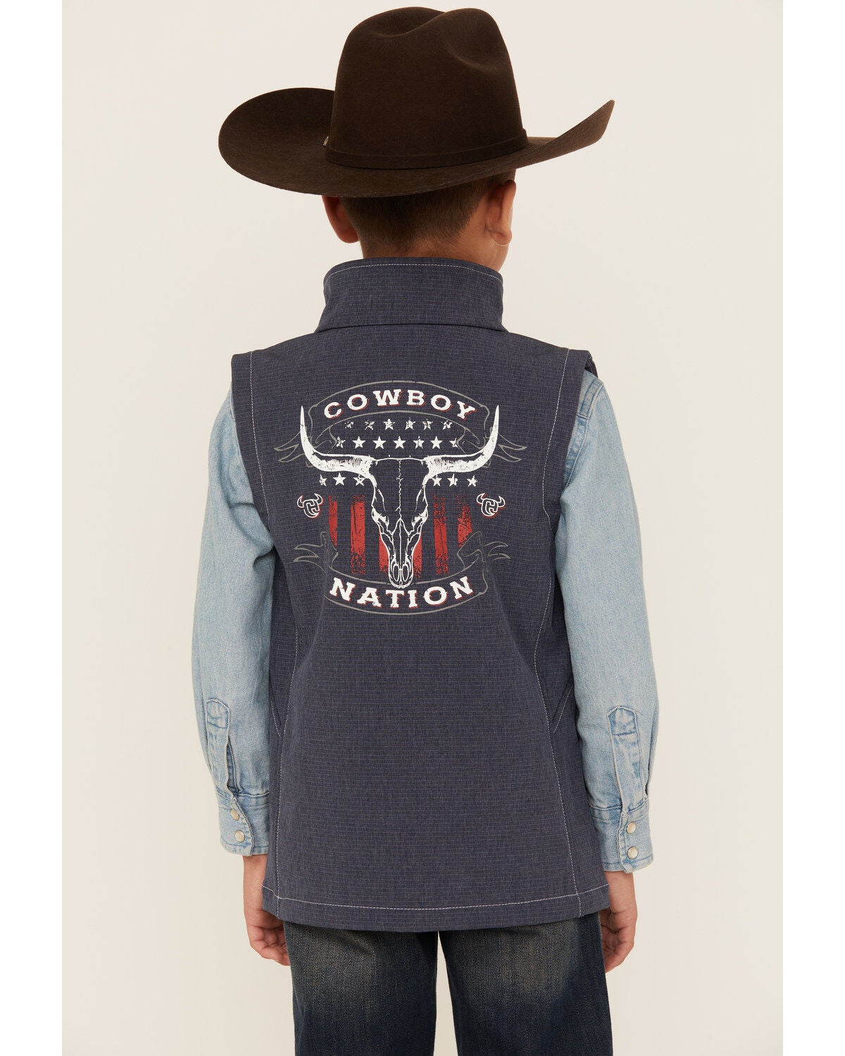 Image #4 - Cowboy Hardware Boys' Cowboy Nation Poly Shell Vest, , hi-res