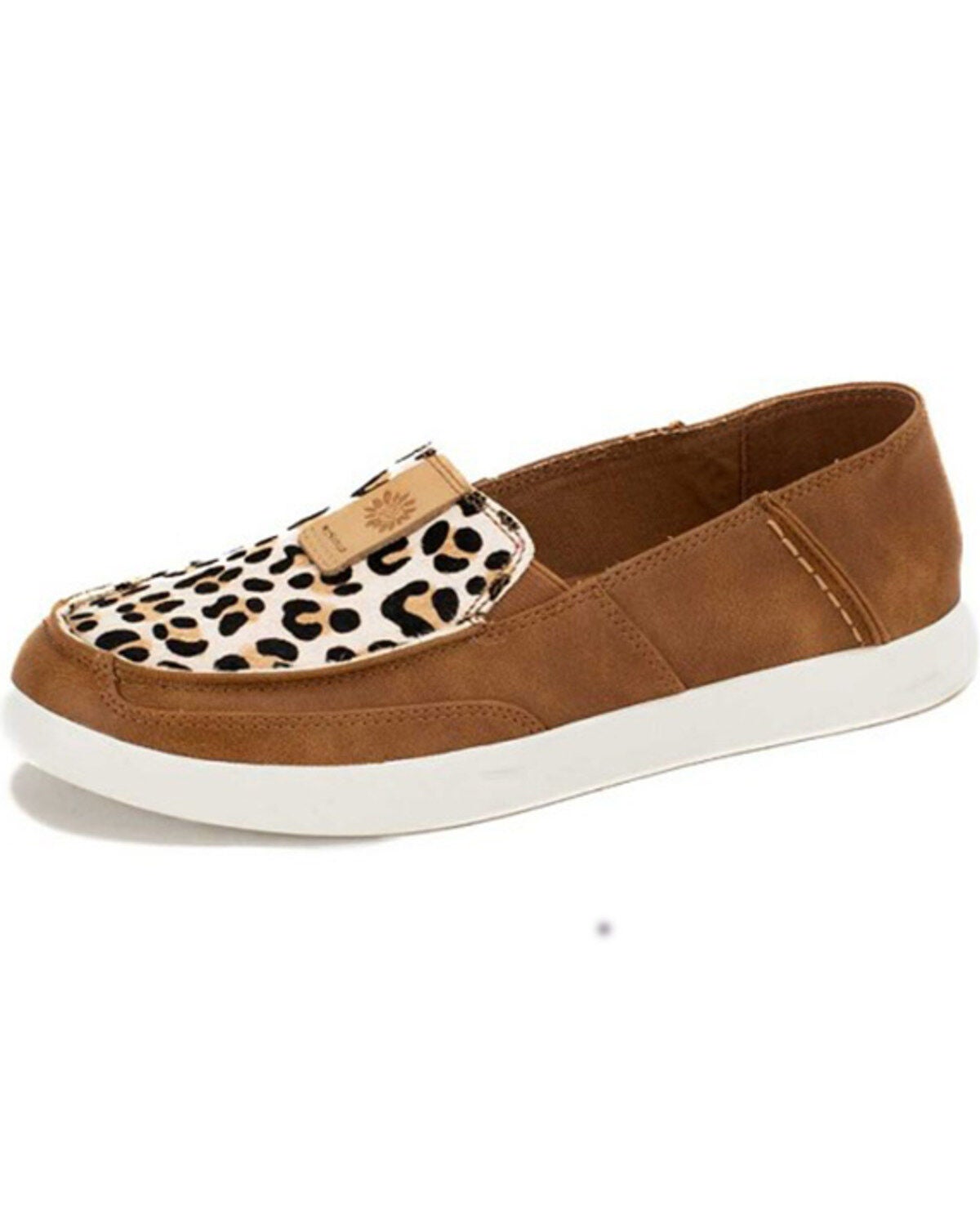 Yellow Box Women's Olevia Cow Print Slip-On Shoe, Leopard, hi-res