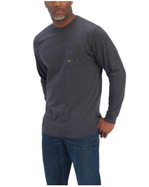 Ariat Men's Rebar Cotton Strong American Raptor Long Sleeve Graphic Work T-Shirt , Charcoal, hi-res