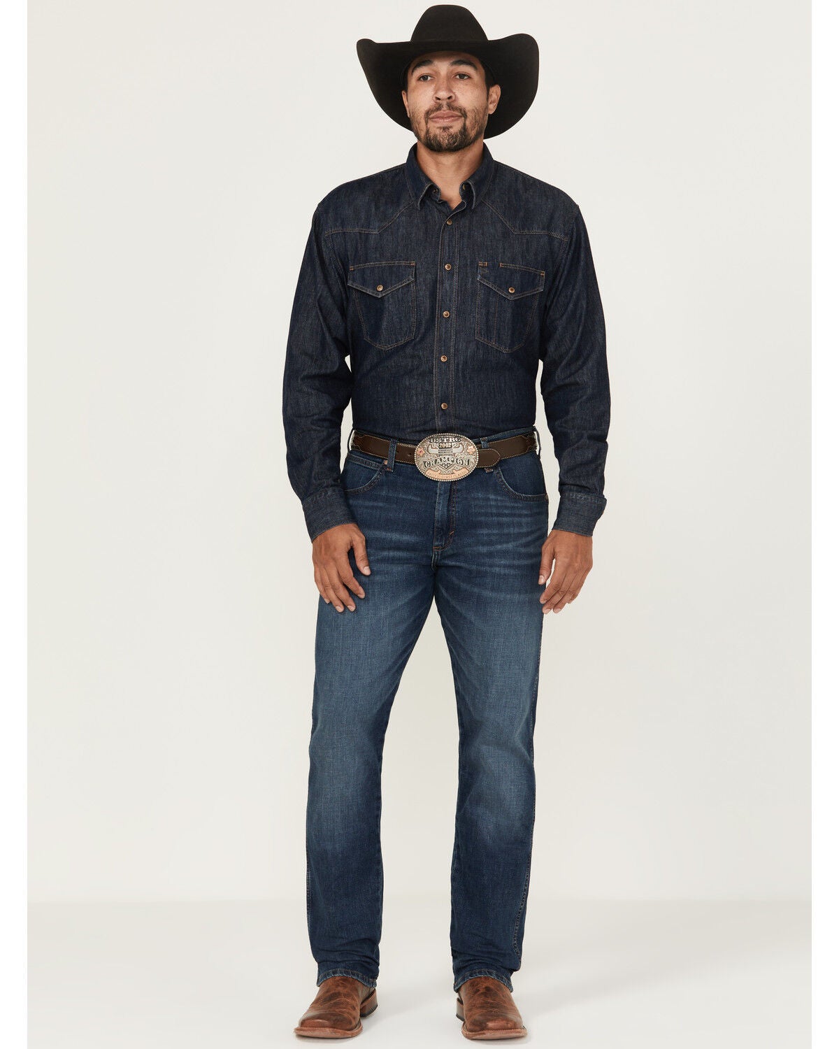 Wrangler Retro Men's Riviera Dark Wash Slim Straight Stretch Denim Jeans, Dark Wash, hi-res