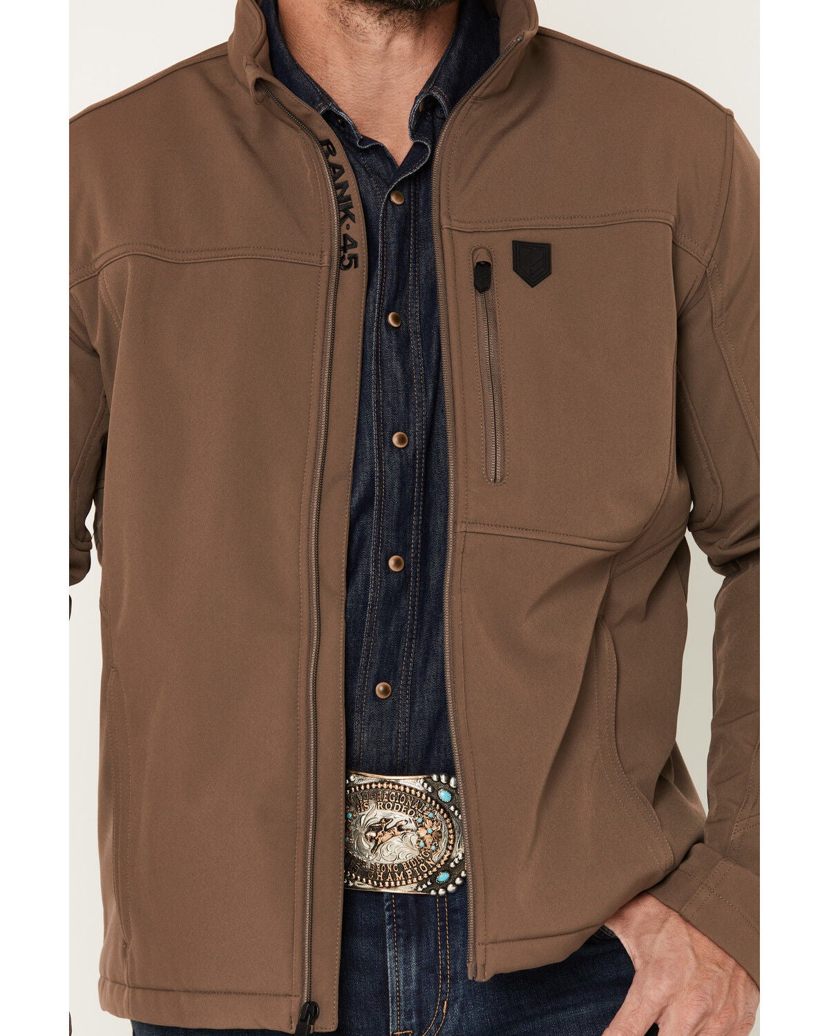 Image #3 - RANK 45&reg; Men's Richwood Softshell Jacket, Brown, hi-res