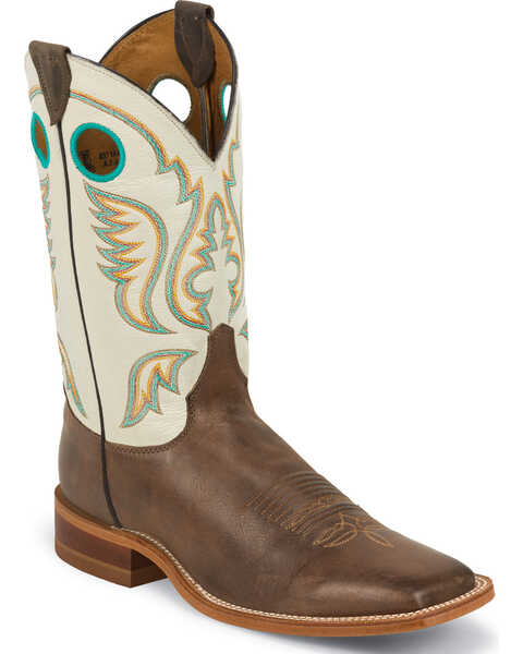 Image #1 - Justin Men's Burnished Ivory Cowboy Boots - Square Toe, , hi-res