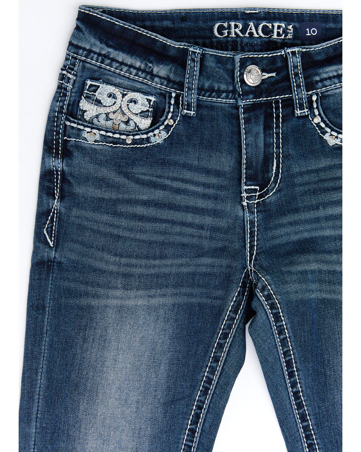 girls embellished jeans