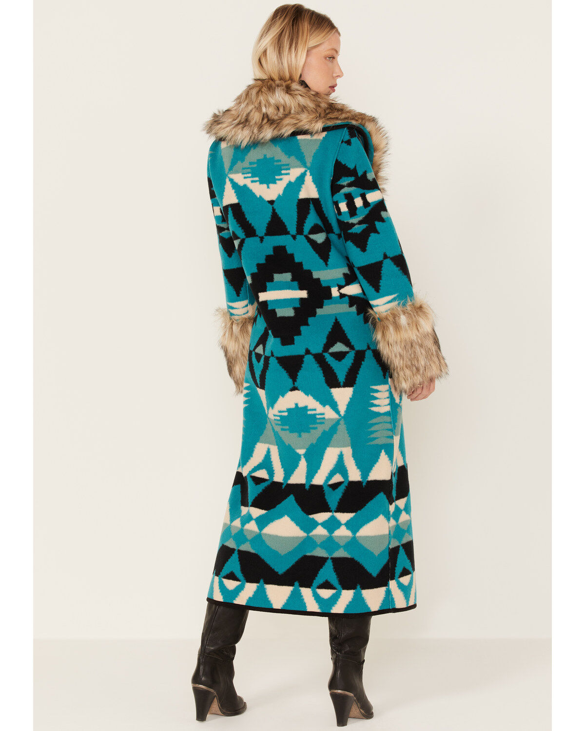 Image #4 - Tasha Polizzi Women's Southwestern Print Faux Fur Taconic Blanket Coat, , hi-res
