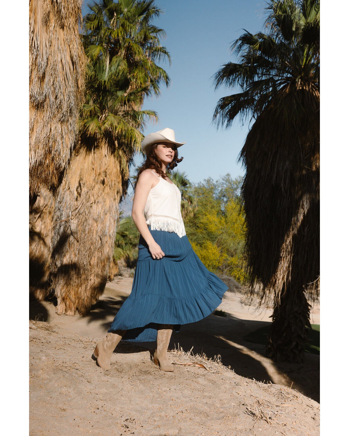 Idyllwind Women's Preston High-Low Midi Skirt, Blue, hi-res