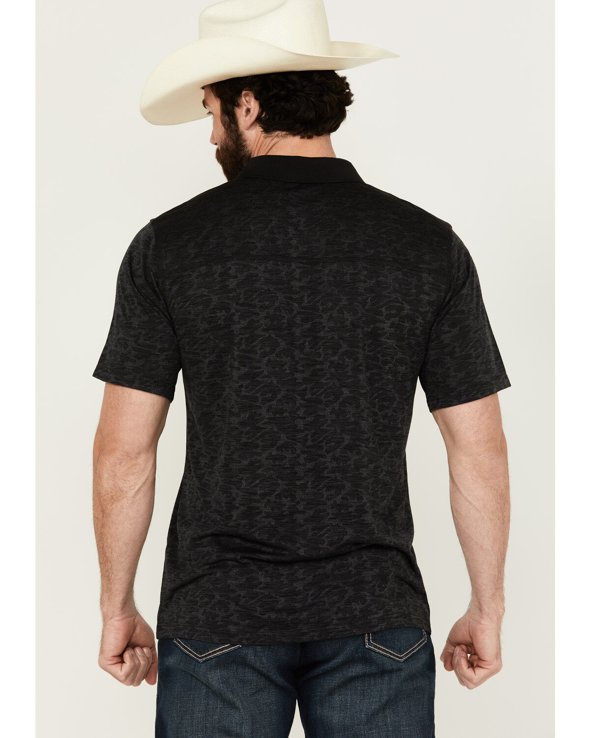 Image #4 - RANK 45® Men's Rowel Camo Print Performance Polo Shirt, Black, hi-res
