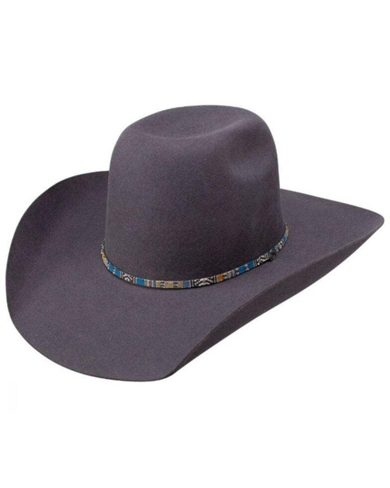 Resistol Men's 6X Hooey Silver Smoke Wool Felt Western Hat , Grey, hi-res
