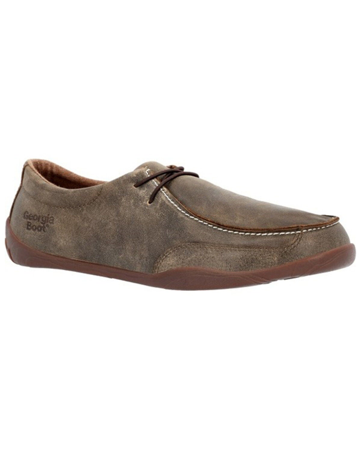 Georgia Boot Men's Cedar Falls Wallabe Lace-Up Shoe - Moc Toe, Brown, hi-res