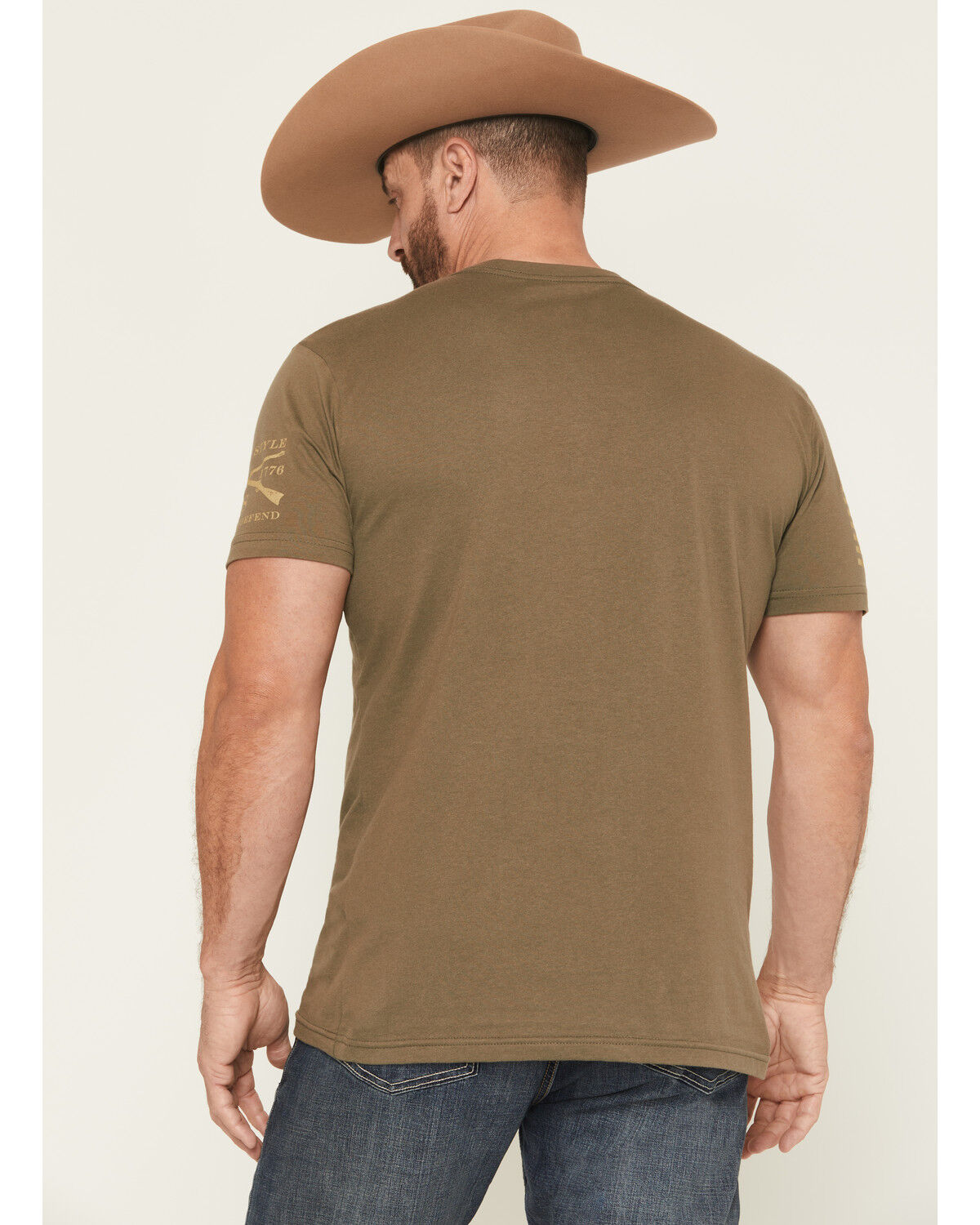 Image #4 - Grunt Style Men's American Acid Short Sleeve Graphic T-Shirt, Olive, hi-res