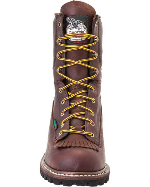 Image #4 - Georgia Men's Steel Toe Waterproof Logger Boots, Chocolate, hi-res