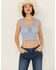Image #1 - Bila Women's Jennifer Peasant Top, Light Blue, hi-res
