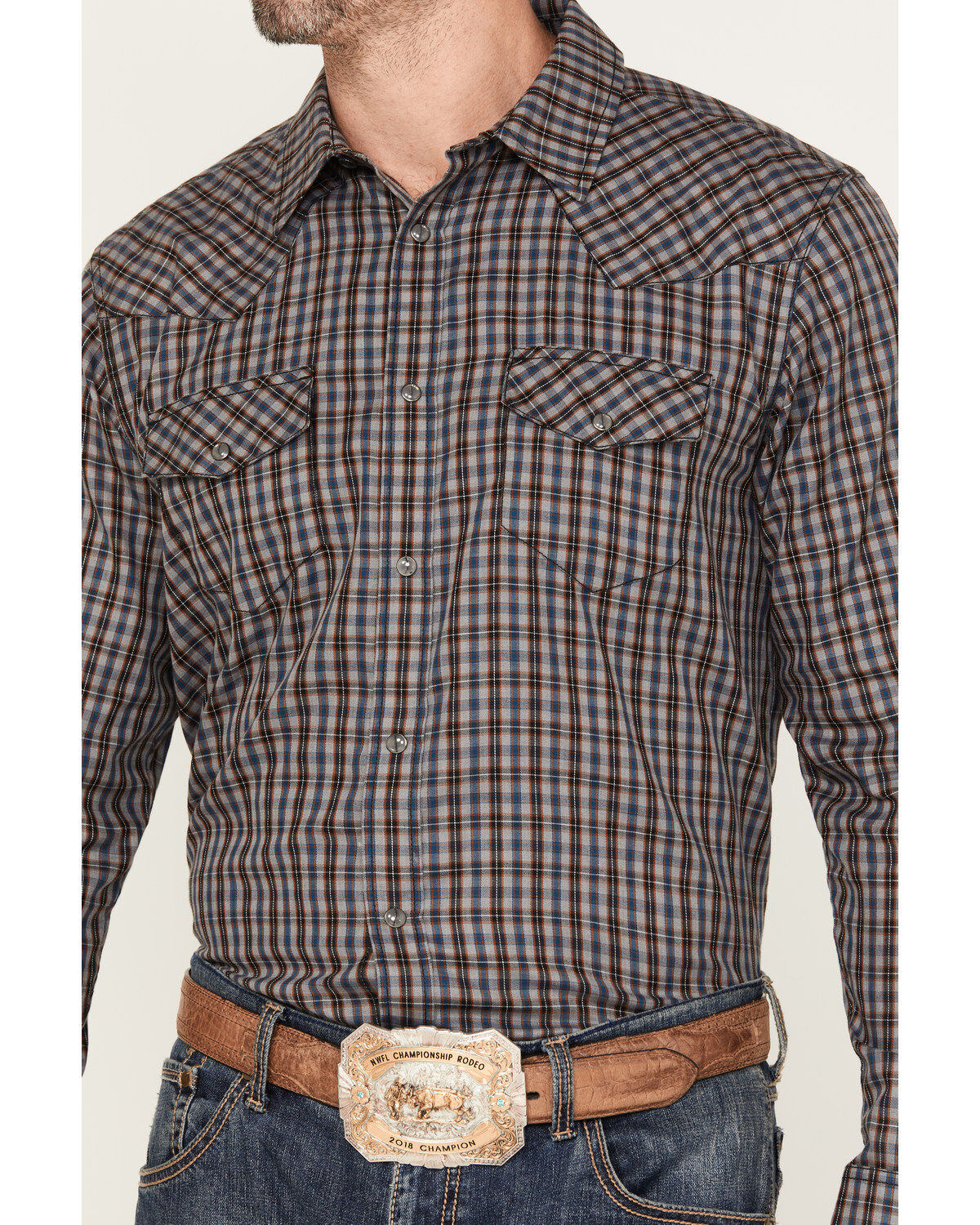 Image #3 - Gibson Men's Foundation Plaid Print Long Sleeve Snap Western Shirt, , hi-res