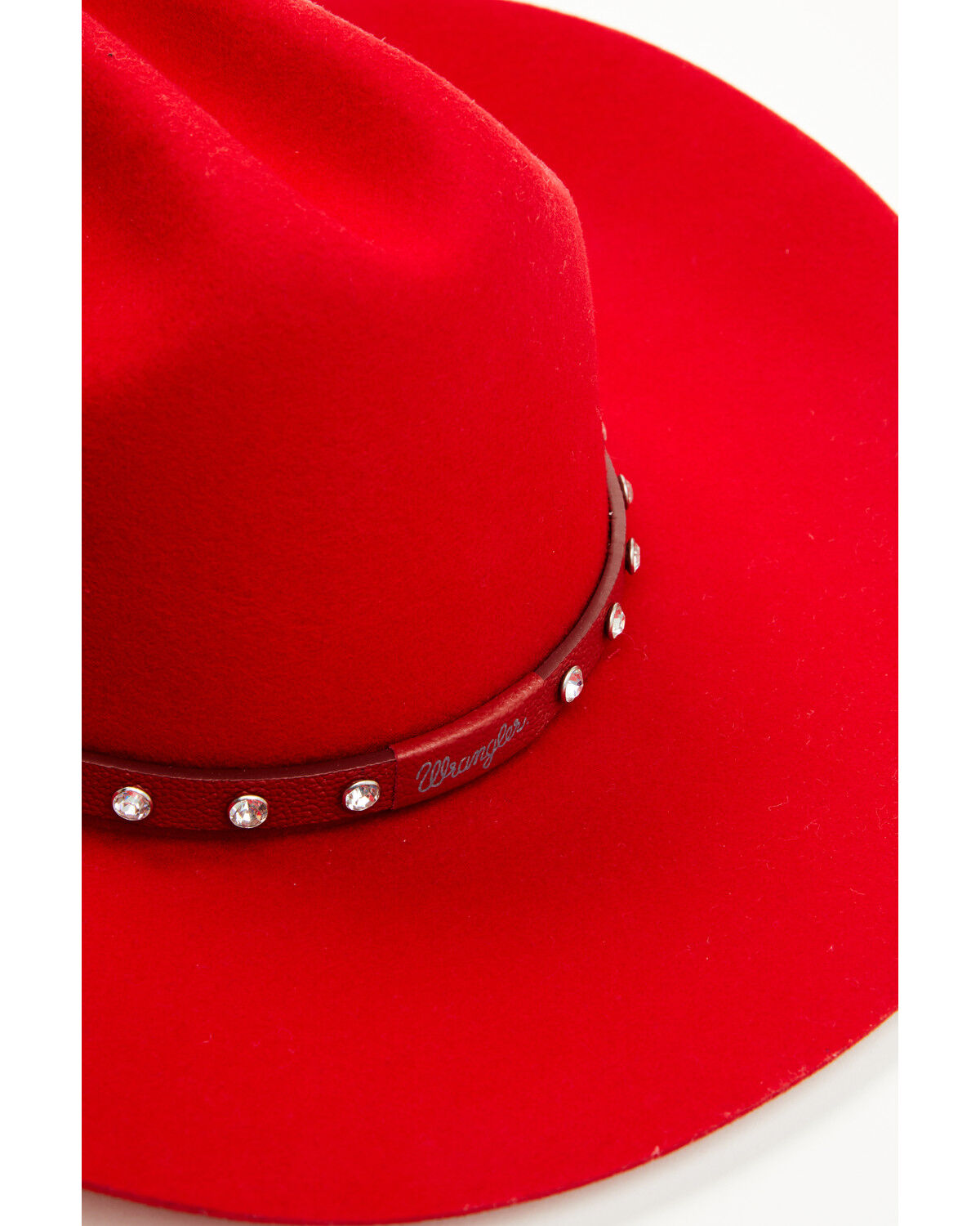 Image #2 - Wrangler Women's Rhinestone Wool Cowboy Hat, Red, hi-res