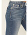 Image #4 - Miss Me Women's Dark Wash Mid Rise Pleather Border Flap Pocket 32" Bootcut Stretch Denim Jeans, Dark Wash, hi-res