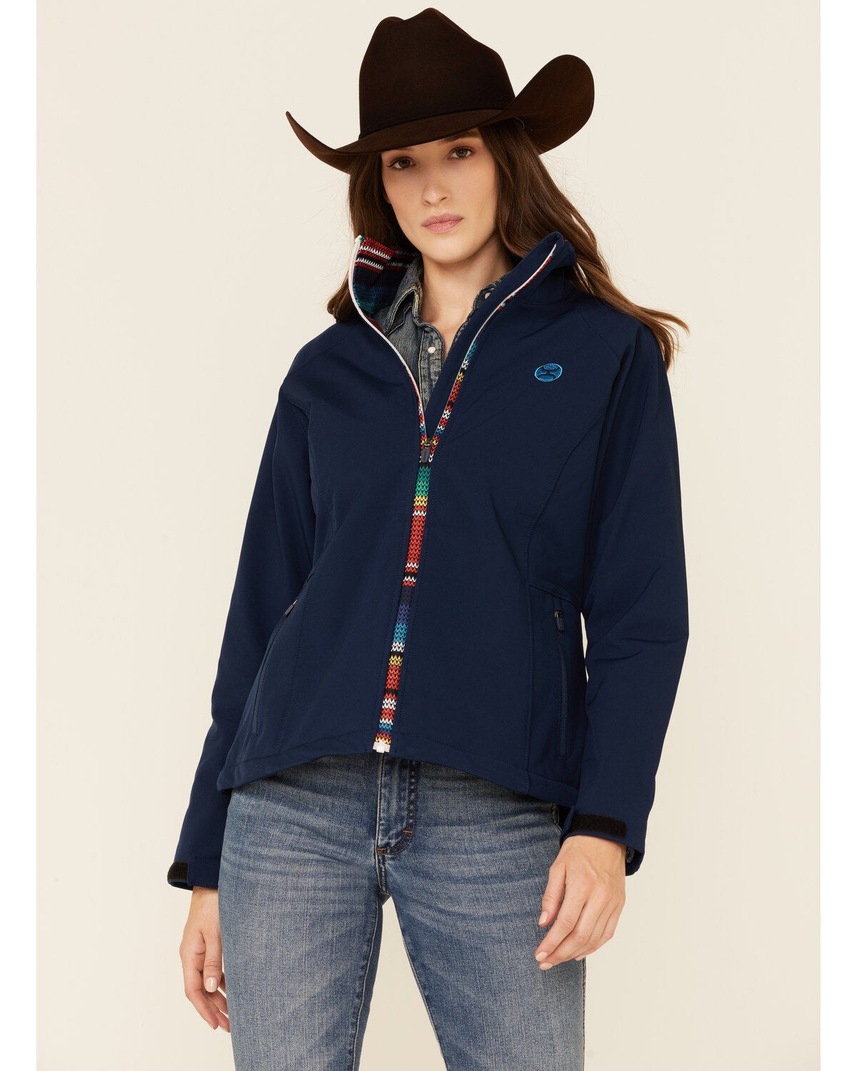 Navy Softshell Zip-Front Jacket | Boot Barn