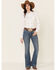 Cinch Women's Solid Long Sleeve Button Down Western Shirt, White, hi-res