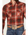 Ely Walker Men's Plaid Print Long Sleeve Snap Western Shirt , Rust Copper, hi-res