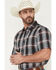 Image #2 - Cody James Men's Bowen Plaid Print Short Sleeve Button-Down Stretch Western Shirt, Purple, hi-res