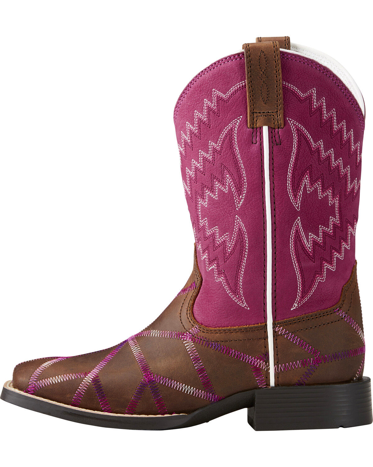 Image #2 - Ariat Girls' Twisted Tycoon Stitched Cowgirl Boots - Square Toe, , hi-res