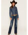 Image #1 - Ariat Women's R.E.A.L. Kacy Dark Wash Perfect Rise Trouser Stretch Denim Jeans, Dark Wash, hi-res