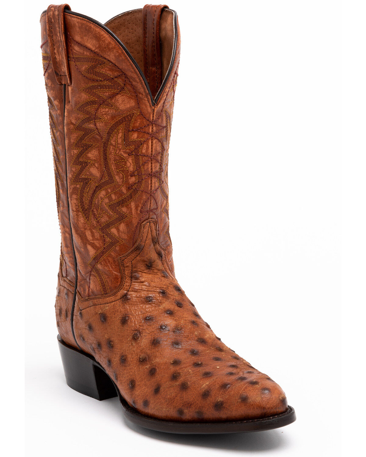 round toe ostrich boots