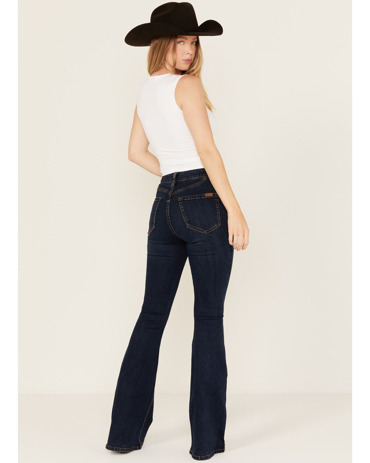 Image #3 - Rock & Roll Denim Women's Dark Wash High Rise Flare Stretch Denim Jeans, Dark Wash, hi-res