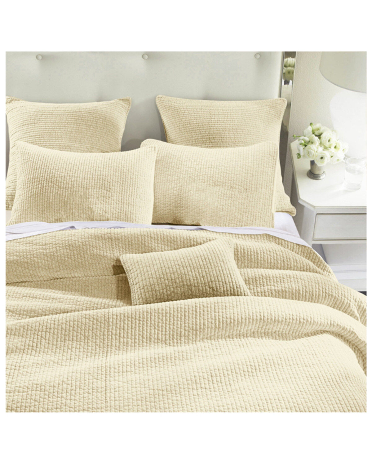 Image #1 - HiEnd Accents Light Tan Stonewashed Cotton & Velvet 3-Piece Full/Queen Quilt Set, Tan, hi-res