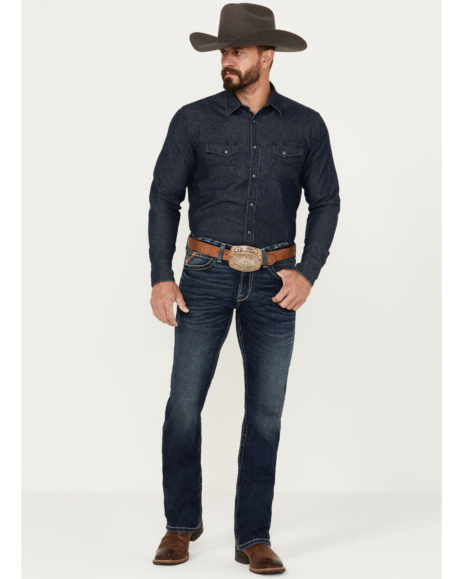 Ariat Men's M7 Graysill Dark Wash Stretch Slim Straight Denali Jeans