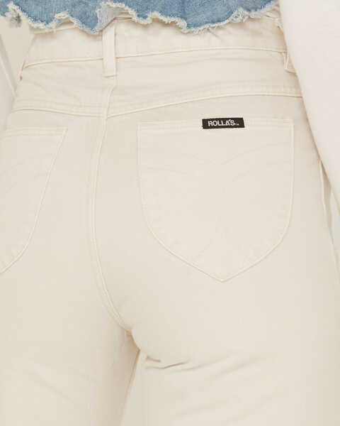 Rolla's Women's Eastcoast Crop Salt Flare Jeans, White, hi-res
