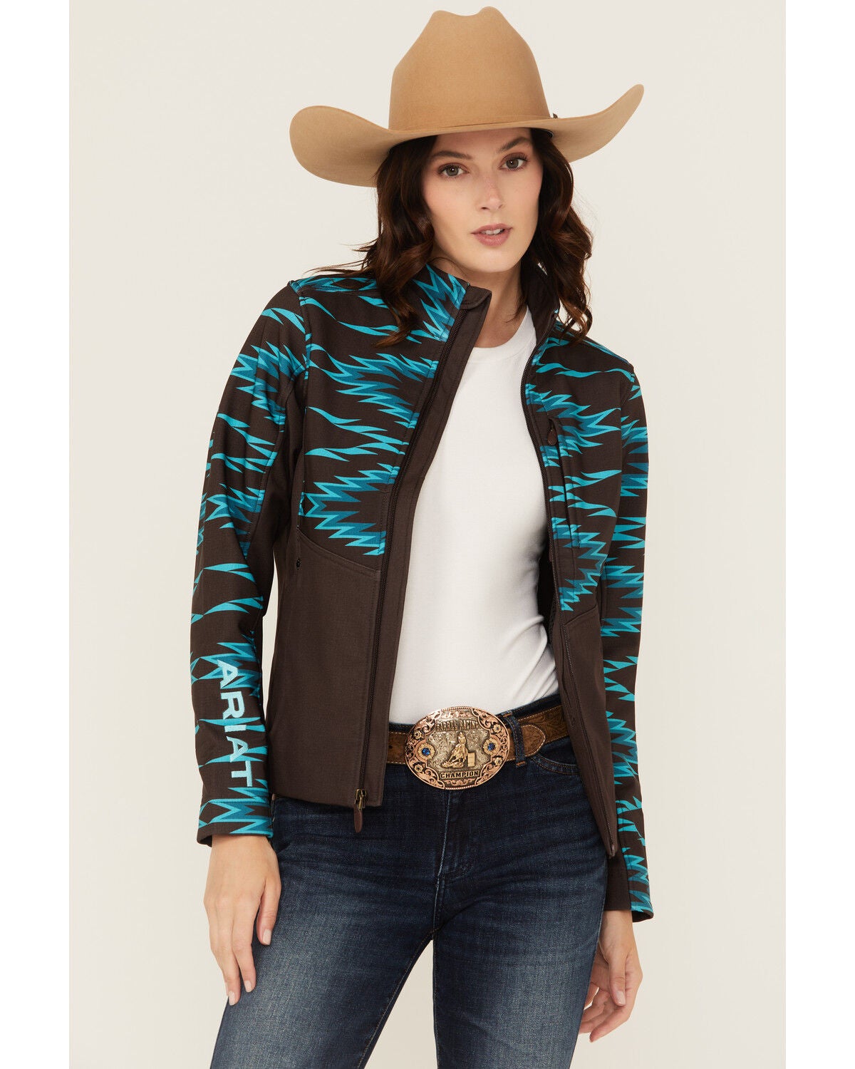 Ariat Women's Aurora Softshell Jacket, Brown, hi-res