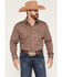 Image #1 - Wrangler Retro Men's Geo Print Long Sleeve Snap Western Shirt, Rust Copper, hi-res