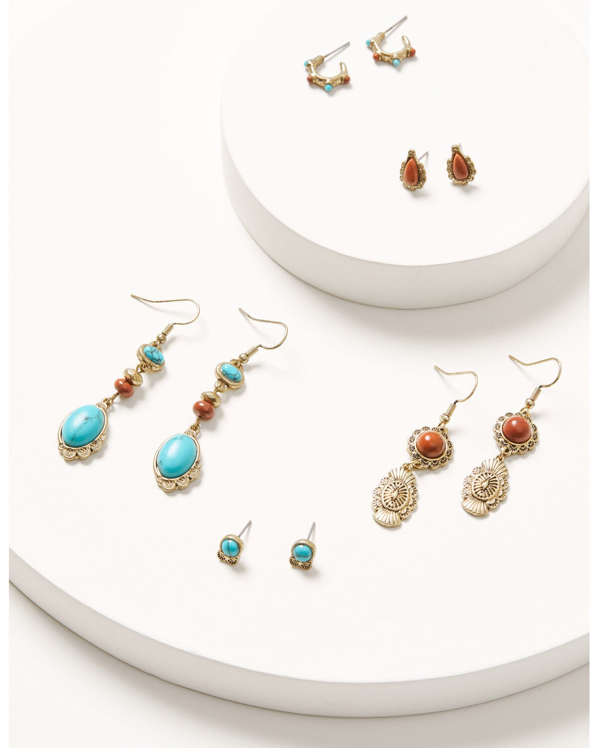 Shyanne Women's Golden Skyland Multi Stone Earring Set - 5 Piece, Gold, hi-res