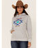 Stetson Women's Grey Southwestern Logo Fleece Pullover Hoodie , Grey, hi-res