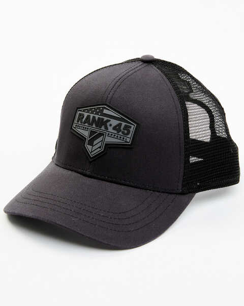 RANK 45® Men's Rubber Patch Logo Ball Cap , Grey, hi-res
