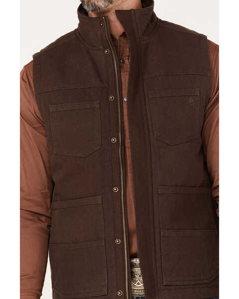 Image #3 - Blue Ranchwear Men's Insulated Duck Zip-Front Vest , Dark Brown, hi-res