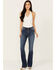 Image #3 - Shyanne Women's Celeste Dark Wash High Rise Seamed Back Stretch Bootcut Jeans, Dark Wash, hi-res