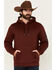 Image #1 - RANK 45® Men's Striped Logo Hooded Sweatshirt, Burgundy, hi-res