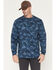Image #1 - Hawx Men's Forge Camo Print Long Sleeve Work T-Shirt, Navy, hi-res