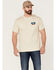 Image #1 - Brixton Men's Linwood Logo Graphic Standard T-Shirt, Cream, hi-res
