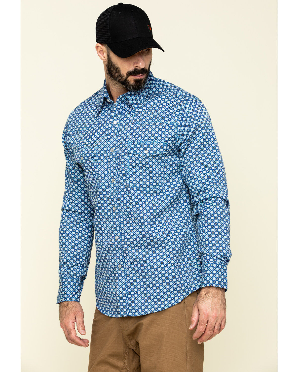 Image #3 - Rock & Roll Denim Men's FR Printed Medallion Twill Long Sleeve Work Shirt - Big , , hi-res